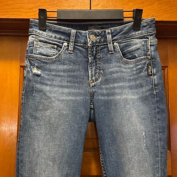 Silver Jeans Elyse Crop Denim Blue Jeans Capri Women’s Size W25 / L22.5 Light Wa - Picture 2 of 8